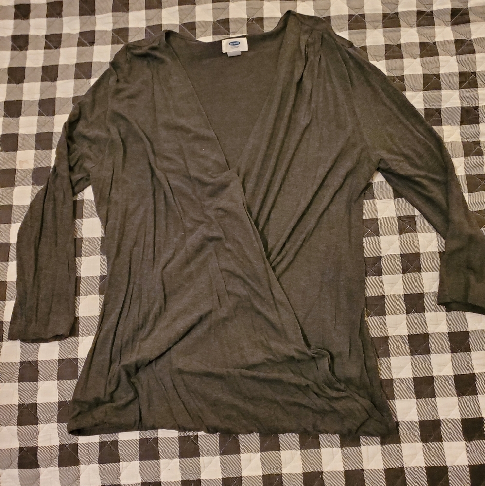 Old Navy Long Sleeve Large Cross Blouse